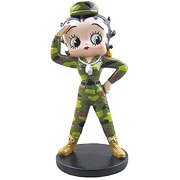 Betty Boop Army Betty Mini Statue
